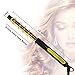 KIPOZI 1inch Pro Ceramic Curling Iron with Rotating Spring Clamp, Extra Long Barrel Hair Curler with Touch Buttons, Heat Protective Glove, Dual Voltage(Yellow)