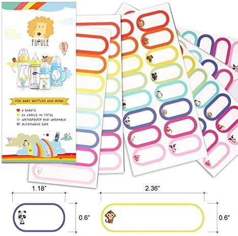 Baby Bottle Labels for Daycare Waterproof Self-Laminating Personalized Name Labels and Sticks Microwave-Safe