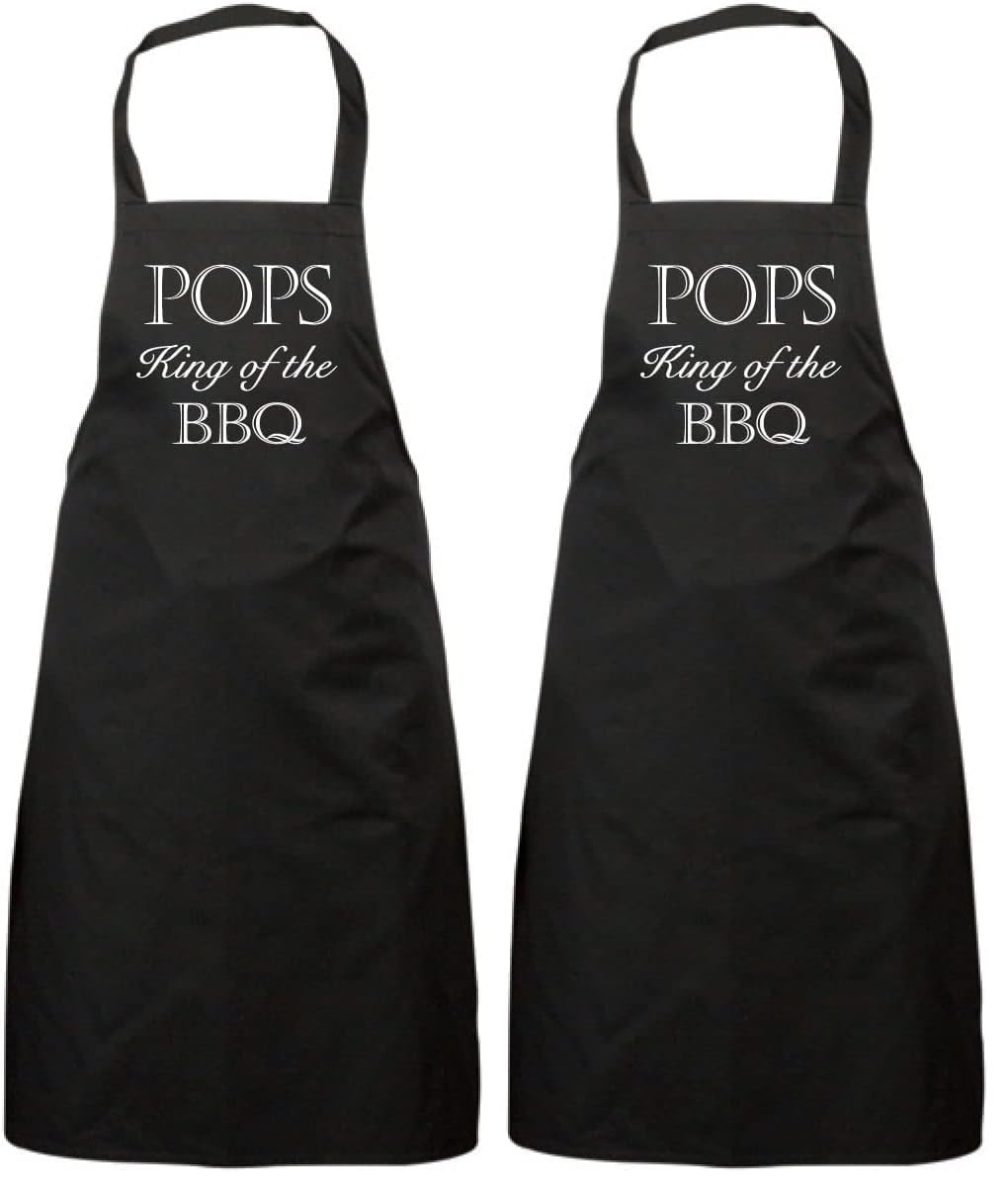 60 Second Makeover Limited Pops King Of The BBQ Black Chef Apron For Men Funny Gifts For Men Novelty Aprons For Cooking Fathers Day BBQ Gifts Father's Day Fatherday