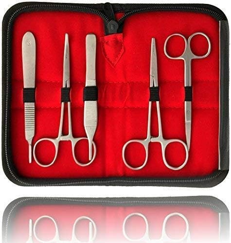 Sezierset Dissecting Set Dissecting Scissors Präparierset Inclusive 5 Scalpel and Nylon Threads for Sew