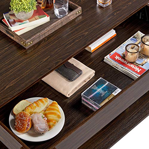 Yaheetech Lift Top Coffee Table with Hidden Compartment and Storage