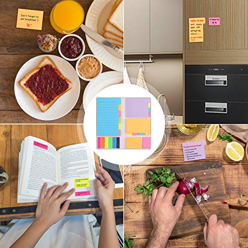 Sticky Notes Set with Bookmark Index for Planner Bullet Journaling Notebook Textbook Calendar, 402Pcs Divider Sticky Notes Bundle, Including 60 Ruled Lined Notes, 48 Dotted Notes, 48 Blank Notes etc