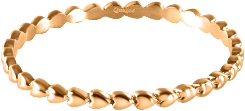 Stainless Steel Rose Gold Single Sideway Hearts Band Inner Ring 2mm Height for Stackable Ring Collection
