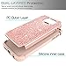 Galaxy S6 Glitter Case with Tempered Glass Screen Protector [2 Pack],LeYi Bling Girls Women Design [PC Silicone Leather] Dual Layer Heavy Duty Protective Phone Case for Samsung Galaxy S6 TP Rose Gold