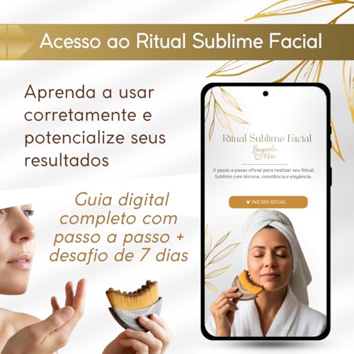 Escova Facial para Drenagem Linfática, Drena Face Massageadora Lifting – Reduz Inchaço do Rosto, Define Contorno e Mandíbula, Estimula Circulação – Cerdas Ultra Macias, Uso Diário ou Spa – Ritual Sublime Facial com Guia Exclusivo
