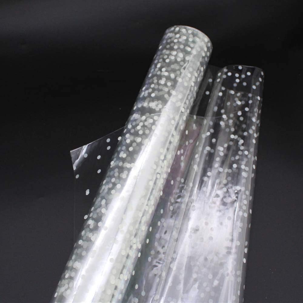 Clear Cellophane Wrap Roll 33'' x 115' Ft, 3 Mil Thick (White Dot) Clear Cellophane Wrapping Paper | Wrap Roll | Cellophane Roll | Cellophane Wrap for Gifts, Baskets, Flowers: Everything Else