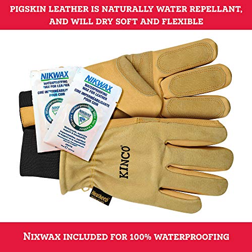Kinco Premium Leather Work and Ski Gloves with Nikwax Waterproof Wax