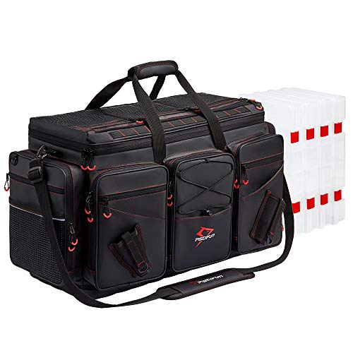 Piscifun Travel Pro Fishing Tackle Bag with 4 Trays Large Water