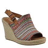 TOMS Women's Monica Wedge Sandals (10 B US, Cherry Tomato Global Woven)