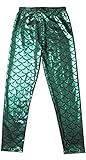 Alaroo Girls Soft Shine Night Club Mermaid Scale Leggings Black 5-11 Years
