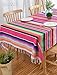 BOXAN 59 x 84 Inch Mexican Blanket Striped Tablecloth for Festive Mexican Fiesta Wedding Party Decorations, Chic Square Natural Cotton Serape Blanket Dining Table Cloth Cinco De Mayo Gifts for Mom