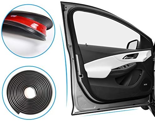 TekkPerry Car Door Edge Guards, 16Ft (5M) U-Shape Rubber Seal Protector Guard Strip Car Door Trim Edge Protector Guard Seal Strips with 3M Adhesive Tape Fit for Most Car (Black)