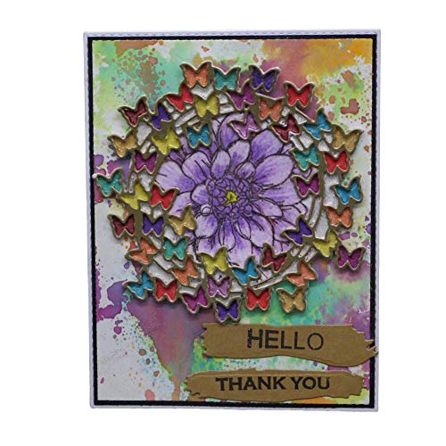 AkoMatial Cutting Dies,Butterfly Wreath Design Embossing Cutting Dies Tool Stencil Template Mold Card Making Scrapbook Album Paper Card Craft,Metal