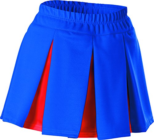 Alleson Girls Cheerleading Multi Pleat Skirt, Royal/Red, Medium