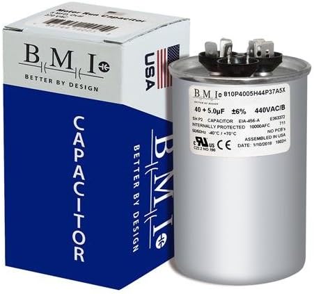 USA Made Replacement 100335-09 - 40 + 5 uf MFD 440 Volt VAC - Lennox Round Dual Run Capacitor