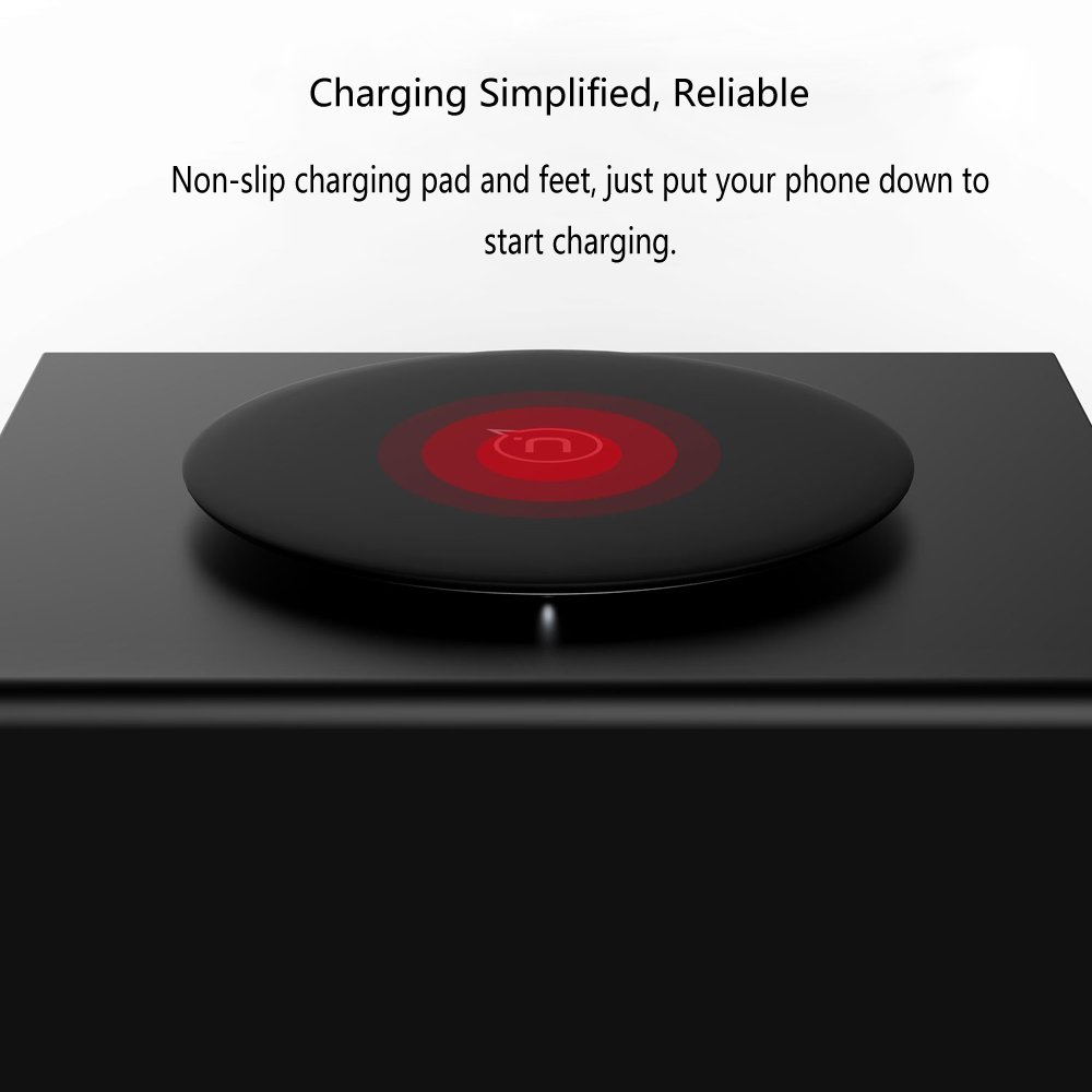 Wireless Charger, CoolMi Qi Wireless Fast Charging Pad for Apple iPhone X iPhone 8 iPhone 8 Plus, Samsung Galaxy Note 8 S8 S8 Plus S7 Edge S7 S6 Edge Plus(Compatible with All Qi Enabled Phones)-White