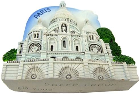 France Paris Sacre Coeur Souvenir Fridge Magnet Toy Set 3D Resin Collection