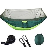 FTVOGUE Two Person Camping Hammock Mosquito Net Nylon Double Hanging Bed for Camping Travel with 2m Rope and Metal Buckle