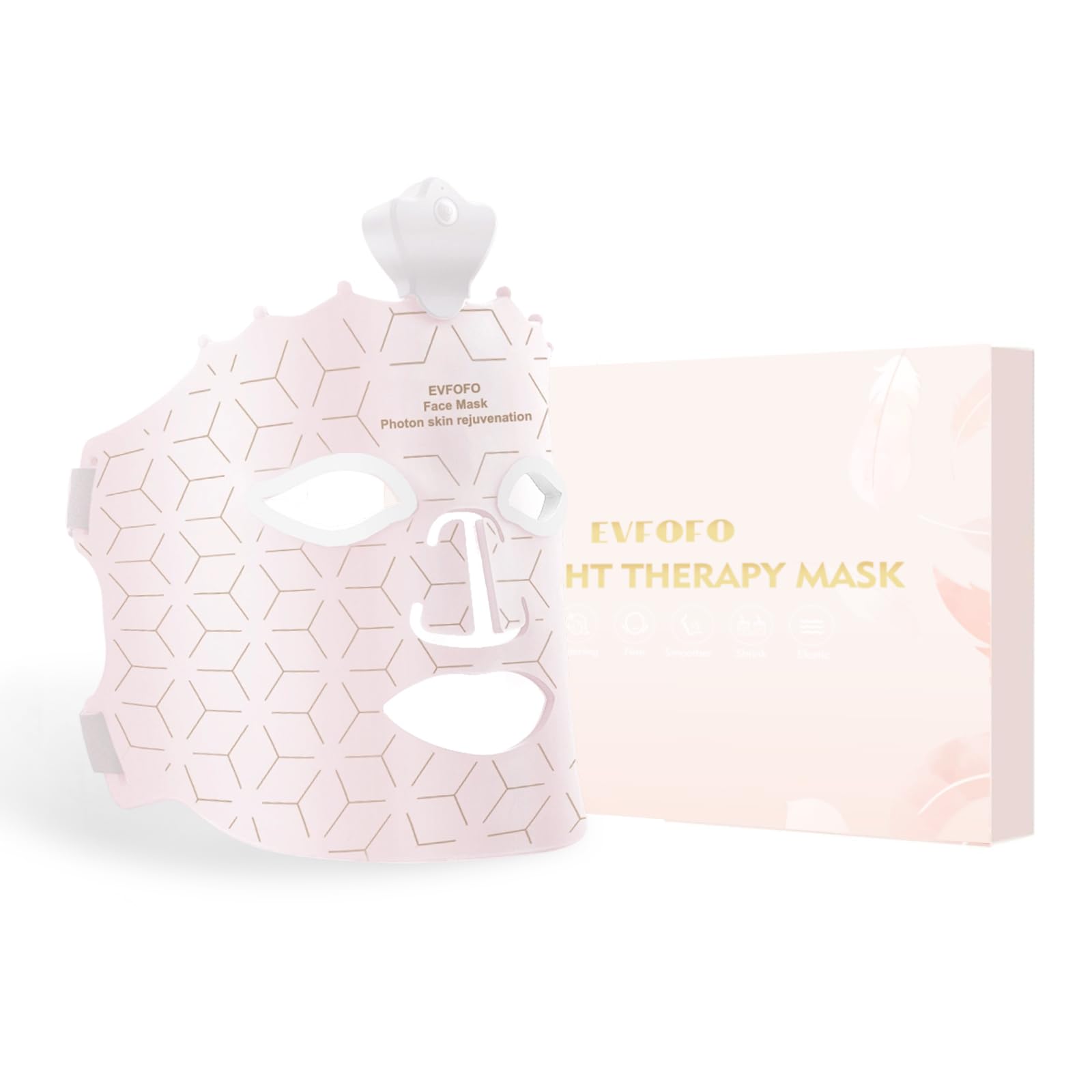 Photo 1 of EVFOFO Red Light Therapy Mask for Face, Led Face Mask Light Therapy, 7 Colors LED Face Mask Light Therapy At Home, Pink