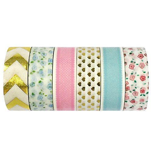 Allydrew washi tapes decorative masking tapes, set of 6…