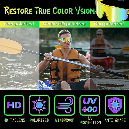 Semjar Cycling Glasses Sports Sunglasses,UV400 Adjustable Softball Baseball Sunglasses for Mens Women Youth,80s Cool Polarized Running Sunglass Purple Lens