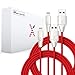 XCENTZ iPhone Charger 2 Pack 6ft, Apple MFi Certified Lightning Cable Fast Charger iPhone Cable, Durable Braided Nylon Metal Connector Charger Cord for iPhone X/XS Max/XR/8 Plus/7/6/5/SE, iPad, Red