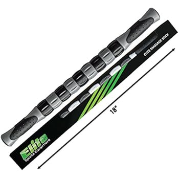 Elite Muscle Roller Stick - Our Massage Roller Massager Targets Sore, Tight Leg Muscles to Prevent Cramps and Release Tension Fast. It's Sturdy, Lightweight and Smooth Rolling