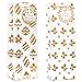 JOYIN 12 PCS Christmas Wine Bottle Bags Gold Foil with Tissue Paper and Name Tags 6 Print Designs for Winter Holiday Xmas Gift Party Favor Decoration, Liquor Lovers and Drinkers Gift Presents