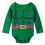 A&J Design Baby Boys' Green Hulk Long Sleeve Bodysuit 6-9 Months
