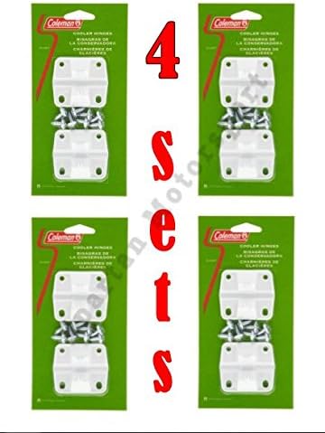 Coleman Replacement Cooler Hinges &amp; Screws- 4 Sets