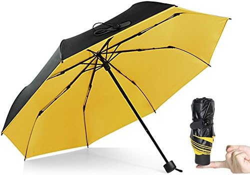 AODINI Umbrella,Windproof Travel Umbrella Compact Mini Lightweight Umbrella Portable Folding Golf Umbrella (Yellow)