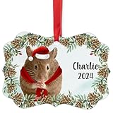 Brown Hamster Christmas Ornament 2024