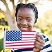 Pack of 100 Small US American Handheld Flags, 4x6 inch Golden Spear Tip, American Flags on Stick Crystal Lemon