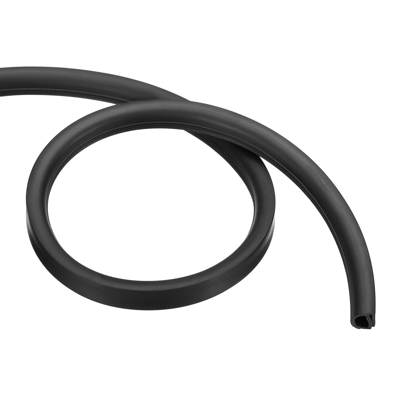 PATIKIL 0.55 x 0.47 x 39.4inch (3 Feet) Length Door Seal Strip, E Shape Freezer Door Sealing Replacement Rubber Weather Stripping for Insulation Gap, Black