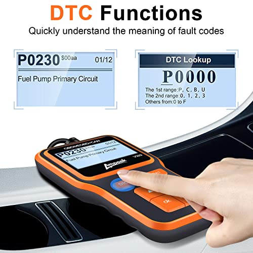 Ampeak OBD2 Scanner, Check Engine Code Reader, CAN Diagnostic Scan Tool, O2 Sensor Systems, EVAP Smog Check Scan Tool, Car Scanner Diagnostic for Since 1996 All OBDII Cars