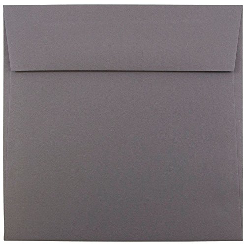 JAM PAPER 6 1/2 x 6 1/2 Premium Invitation Envelopes - Dark Grey - Bulk 250/Box at Amazon