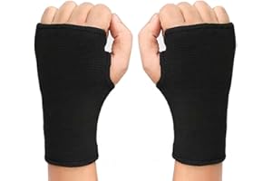 JUSDIQIR Palm Brace Wrist Support Sleeves (1 Pair), Everyday Use Wrist Brace, Compression Carpal Tunnel for Wrist Pain Relief, Fitness Gloves, Sports Glove, Wrist Brace for Men and Women (M, Black)