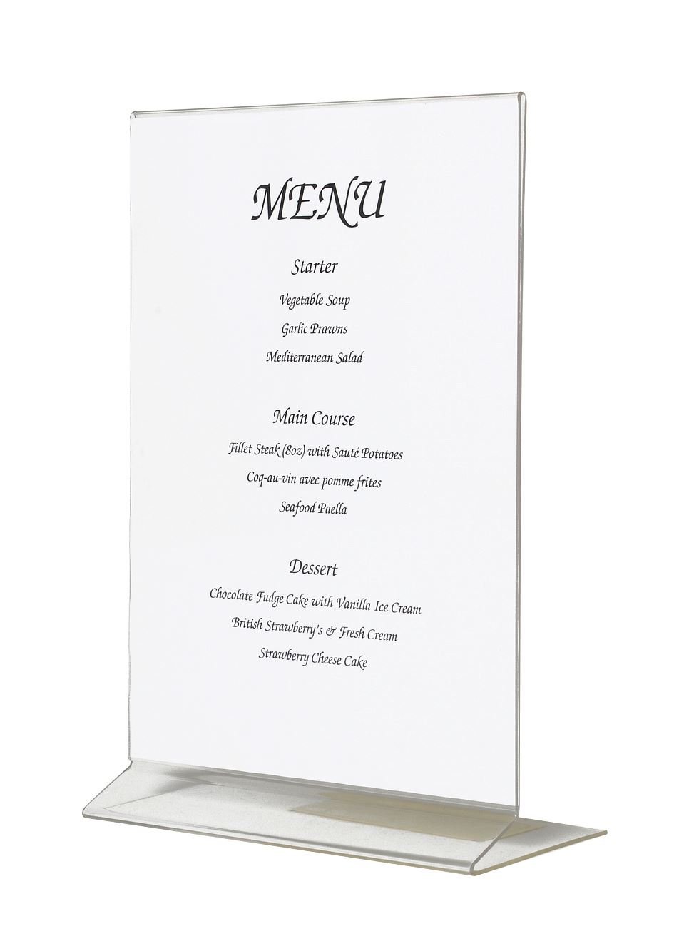 Genware NEV-MHA4 Menu Holder, Acrylic, A4 size