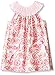 Mud Pie Baby Girls' Sleeveless Smocked Neckline Sun Dress, Pink Flowers/Bunny, 6-9 Months