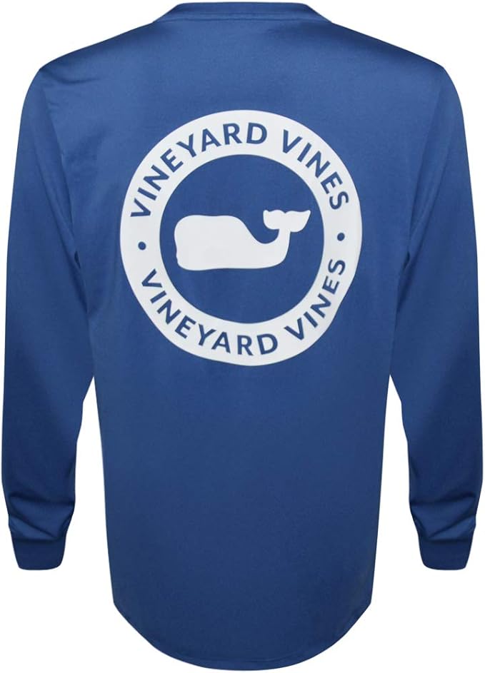 Vineyard Vines Men's Long Sleeve Performance Tee (Whale Dot Moonshine, XXL) at Amazon Men’s