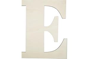 SMANTA Big Unfinished Wooden Letters for Wall Decor 12 Inch Large Wooden Alphabet Blank Unfinished Wooden Letters for Craft Projects Birthday Party Wedding Wine Bar Sign - E