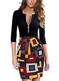 Miusol® Women's Deep-V Neck 2/3 Sleeveless Slim Sexy Business Dress