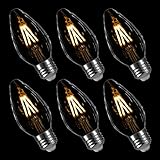 LIGHTSTORY LED Candelabra Bulb F15, 2700K Non-Dimmable E26 Decorative Candle LED Bulb, 3W=40W 6PACK