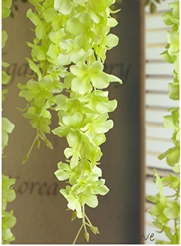 30 Piece Artificial Flowers Silk Wisteria Garland-Dearhouse Artificial Wisteria Vine Ratta Silk Hanging Flower For Home Garden Outdoor Ceremony Wedding Arch Floral Decor