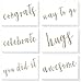 36 Pack All Occasion Sentiments Glitter Greeting Cards, 6 Assorted Congrats, You Did It, Celebrate, Hugs, Awesome, Hugs Designs, Bulk Box Set Variety Assortment, Envelopes Included, 4 x 6 Inches primary