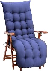 DKIEI Thicken Sun Lounger Cushion 160x50x8cm Blue Anti-Slip Straps view 1