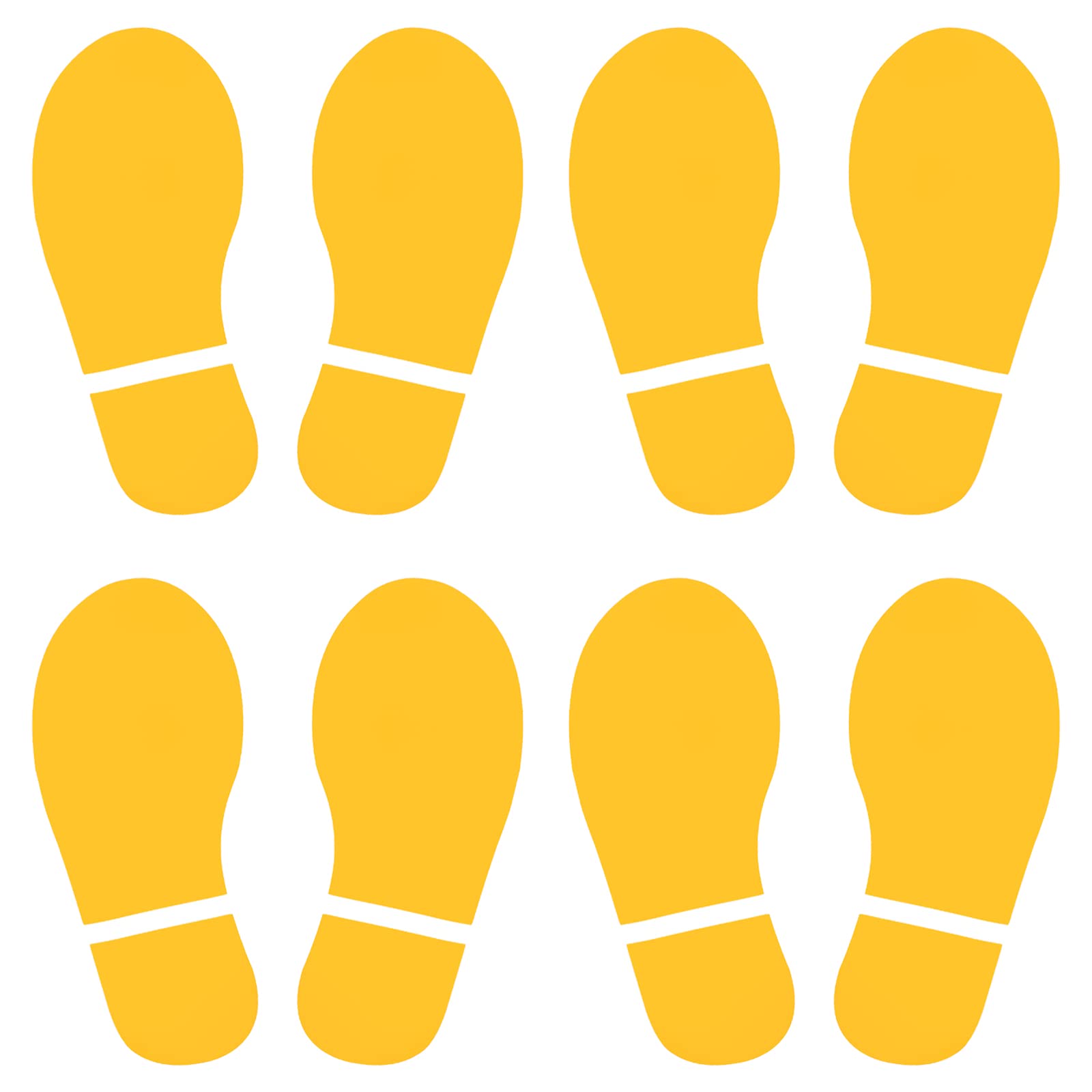 PATIKIL 11x4.2" Footprint Sticker, 4 Pairs PVC Shoes Floor Decal Sign for Class Decor Stair Guide, Yellow