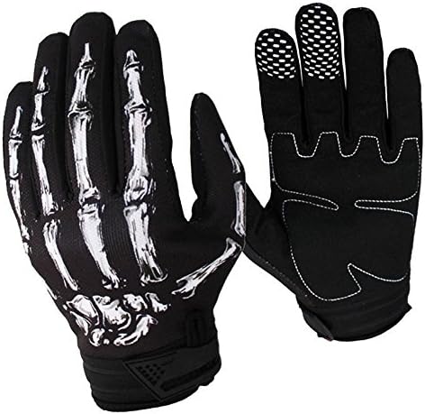 Cycling Windproof Thermal Gloves Sport Road Riding Bike Bicycle Skeleton Bone Gloves(Black,L)