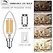 Joddge C35 Dimmable No Flicker LED Light Bulbs Candelabra 6W Equivalent 60W Incandescent E12 Base 2700K Warm White 6 Pack