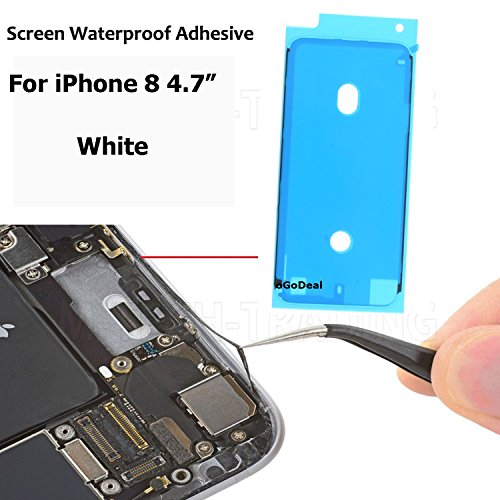 Ogodeal iPhone 8 Screen Adhesive Strips LCD Screen Front Housing Frame Pre-Cut Waterproof Seals Adhesive, Water Liquid Damage Repair Stickers Glue Replacement (White)